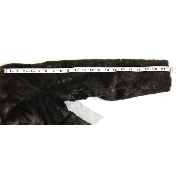 Vtg Real Fur Coat Brown Sheared Beaver (?) Belted Talon Zip 32” Medium AS-IS - Picture 5 of 12